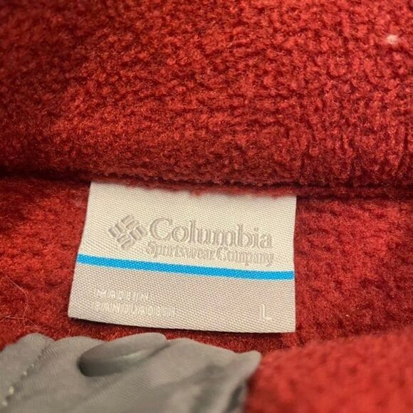 Columbia Grey/Red Fleece Pullover Jacket Men Large - Picture 3 of 4